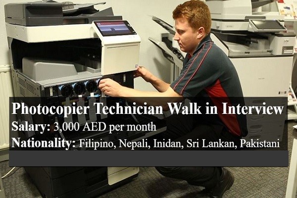 Immediate Hiring For Photocopier Technician From UAE